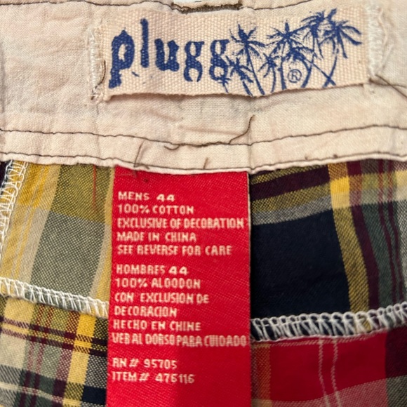 Plug men’s size 44 red patch‎ plaid cargo shorts - Picture 5 of 9